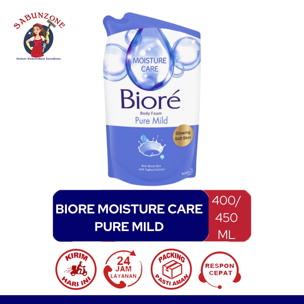 Sabun Mandi Cair Biore Moisture Care 400/450 ml Refill Pouch Sabun Cair Biore Pure Mild / Floral Spa / Relaxing Aromatic / Clear Fresh