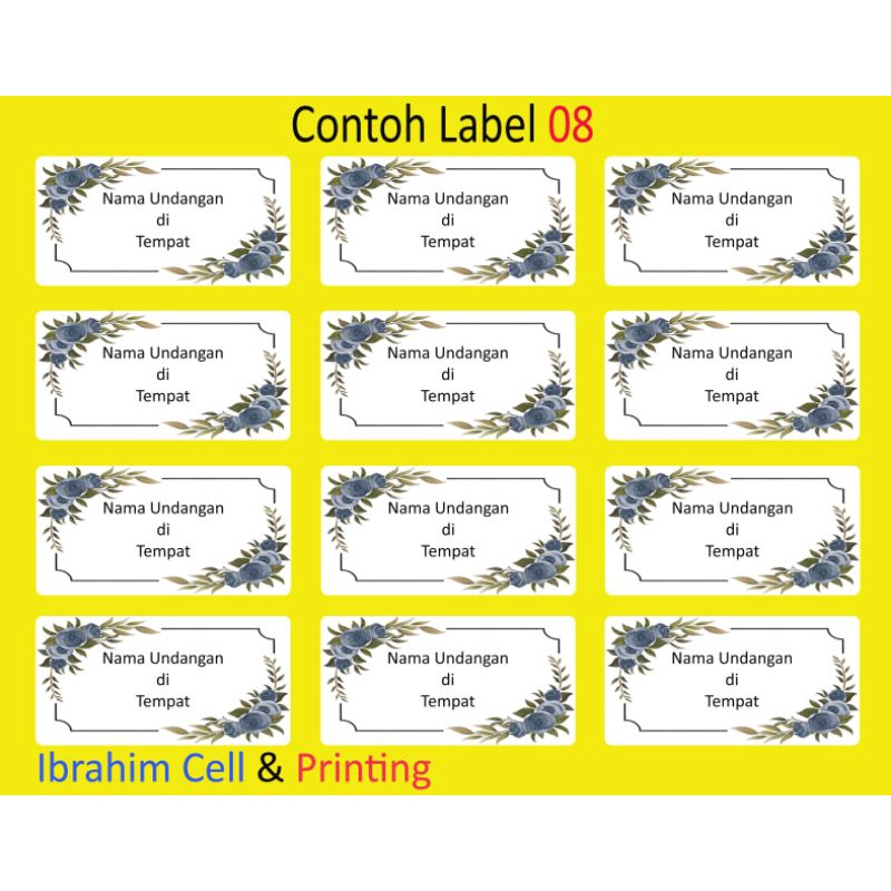 

Label Nama Undangan 103 Motif bunga 08