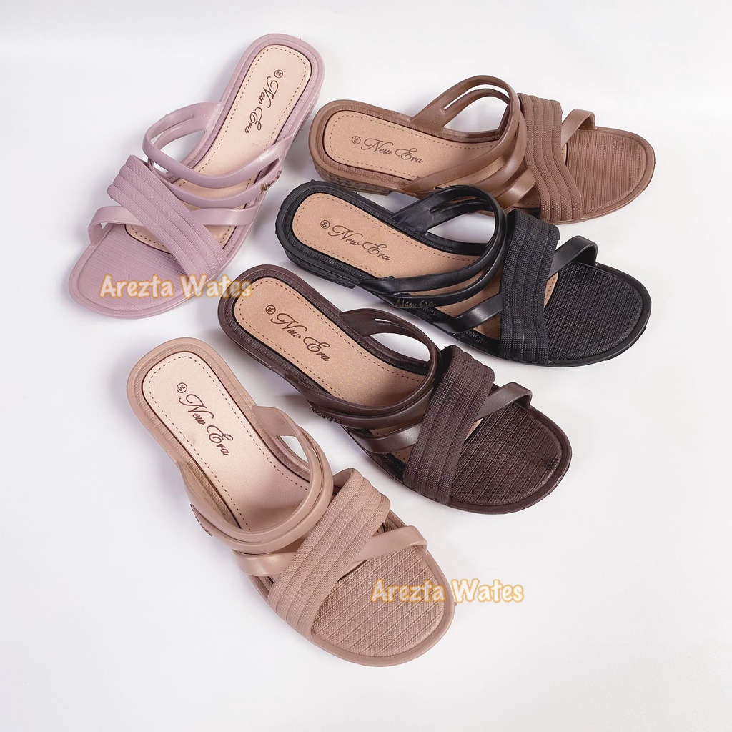 Sandal selop karet wanita slip on new era LB 10051