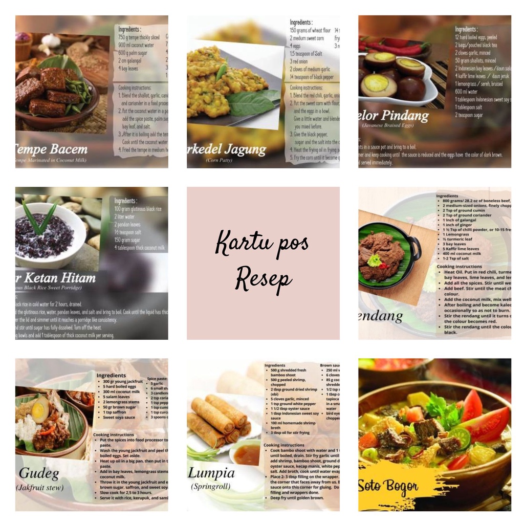 

MC- Kartu pos kartupos Resep Makanan / Food Recipe Postcard