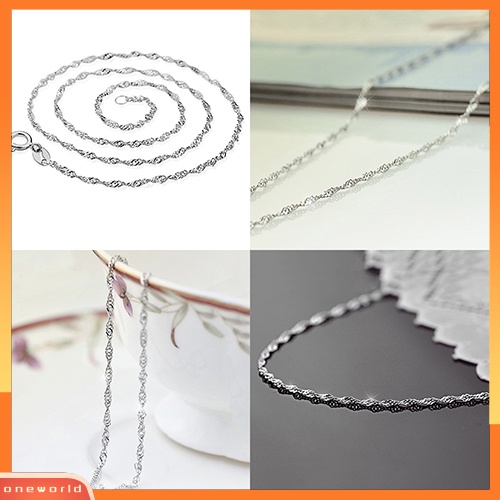 [WONE] Pesona Perhiasan Kalung Rantai Wanita Berlapis Perak Gelombang Air DIY Untuk Pesta Prom