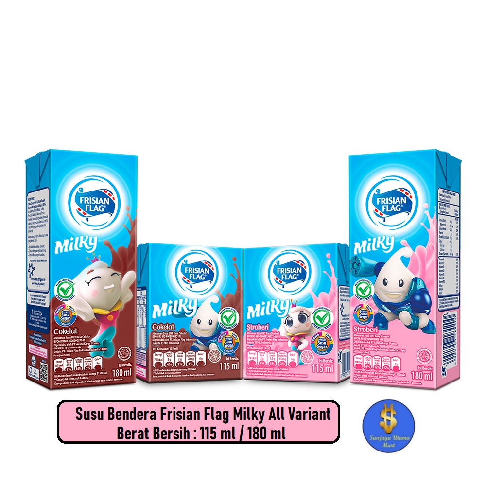 

Susu bendera/Frisian Flag Cair UHT 115ml/180ml all variant