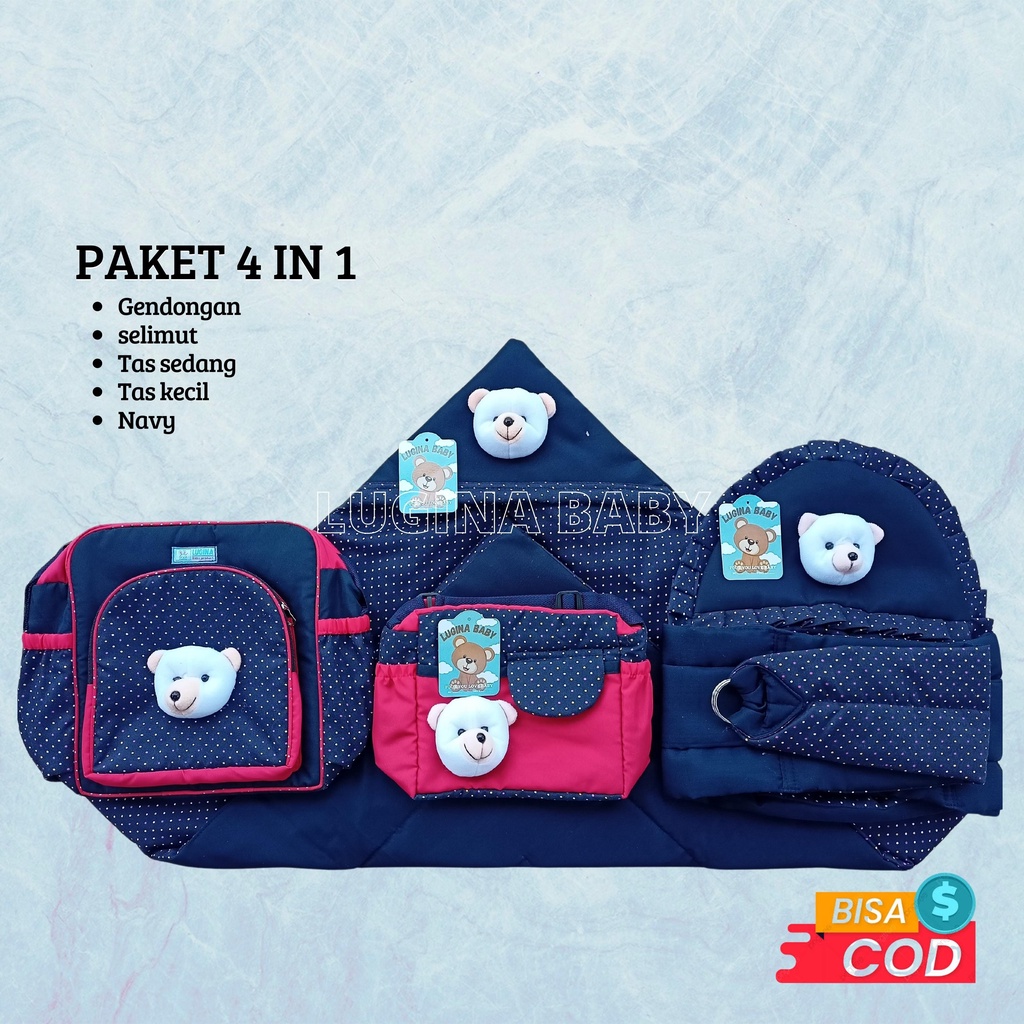Paket 4in1 Tas bayi Slimut bayi dan Gendongan bayi