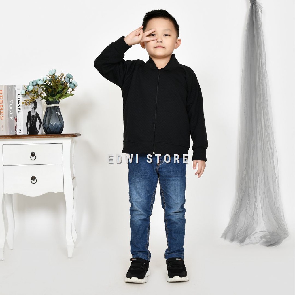 Jaket Anak Slebew Combinasi  Bahan Diamon Knit - Jacket Anak Laki-laki Jacker Anak Perempuan  1-6 thn