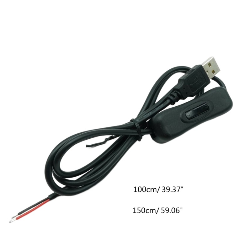 Zzz 5V USB Jack 2Pin 2kabel Power Charge Kabel Cord Dengan Saklar Cocok Untuk Kipas USB 5V, Strip LED, Saklar Lampu Meja C