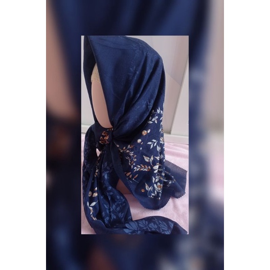 Jilbab Hijab Segiempat Motif Oslo Bahan Voal ukuran 110cm