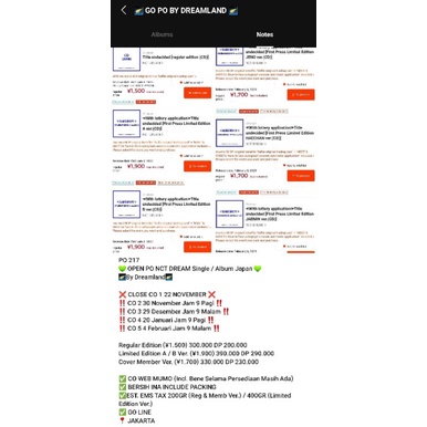 OPEN PO DP / FP NCT DREAM Single / Album Japan