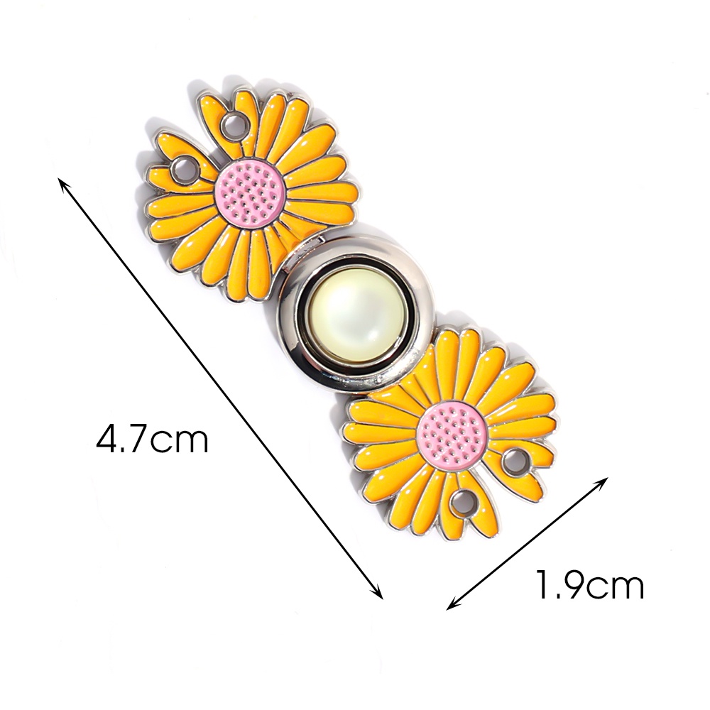 [Harga Grosir] DIY Kancing Jahit Tak Terlihat Adjustable Jeans Pinggang Tombol Ditarik Dilepas Mode Daisy Pola Penyesuaian Pinggang Klip Logam
