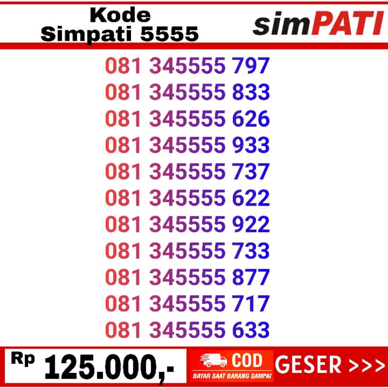 nomor cantik telkomsel simpati 5555