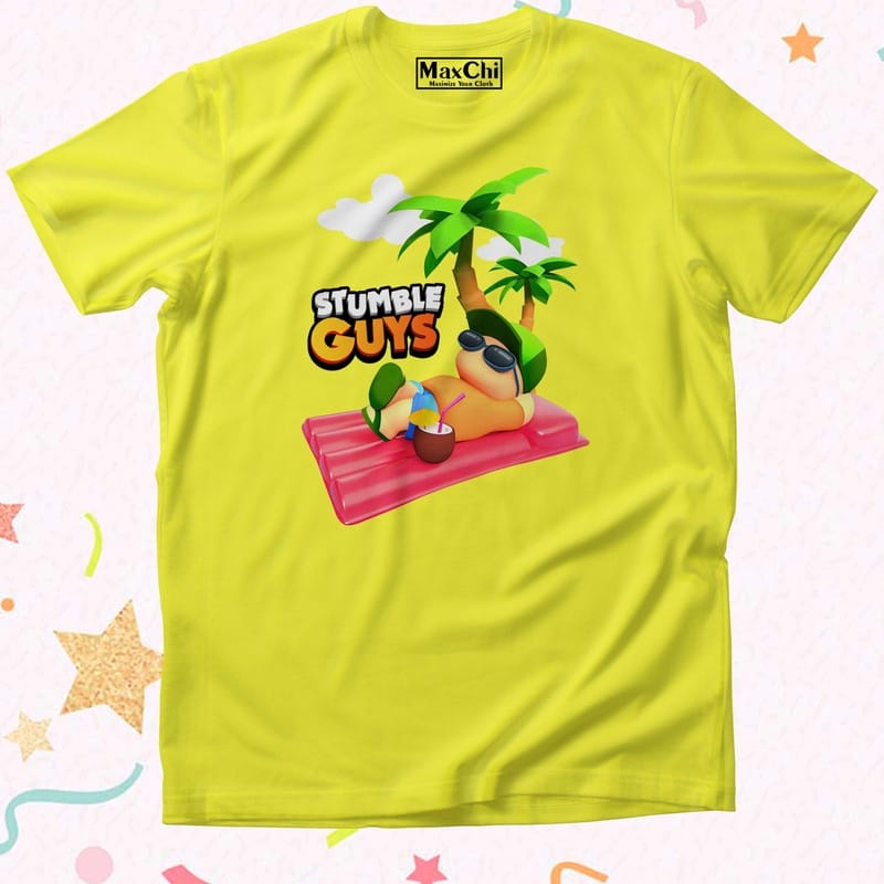 Kaos Anak Remaja Dewasa Stumble Guys Relax Kuning