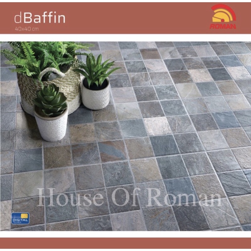 Roman Keramik dbaffin Unique/Keramik 40x40/Lantai Teras Outdoor/Lantai Teras Rumah/dBaffin Unique Ro