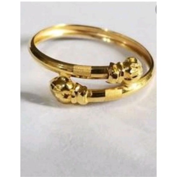 Cincin tali lingkar elegant emas asli