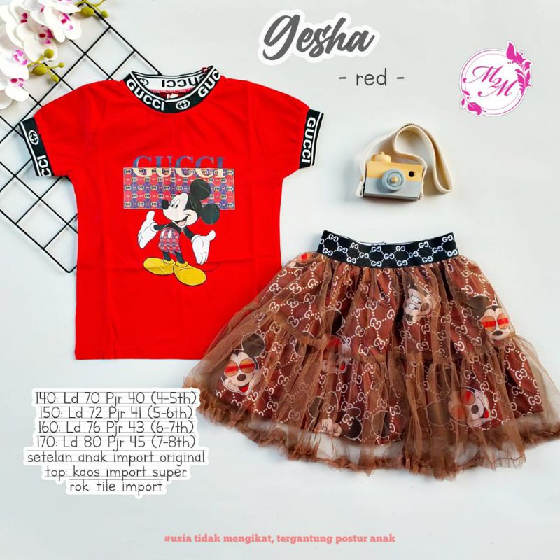 SETELAN ROK TUTU ANAK IMPORT PREMIUM 4-8 TAHUN / BAJU SETELAN ROK ANAK CEWEK IMPORT 4-8 TAHUN JUNIOR TANGGUNG