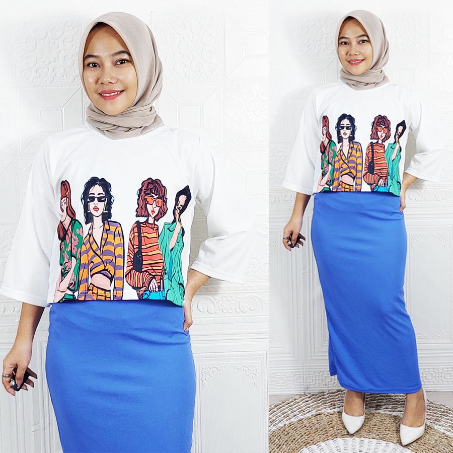 SETELAN 4 PEREMPUAN ROK DAN BAJU HANUM SET WANITA CANTIK VIRAL TERKINI