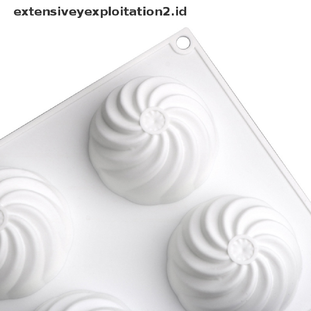 {NEW} 6 Cavity Silikon Cyclone Bulat Spiral Mousse Mold Cetakan Kue Baking Decorag Mould.