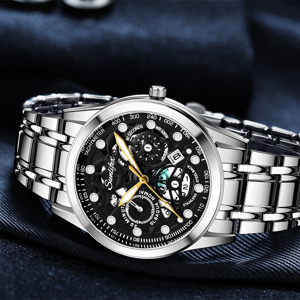 PROMO TERBARU HOT DEALS Sunlifex Jam Tangan Pria 9001 Original Display Kuarsa Anti Air Tali