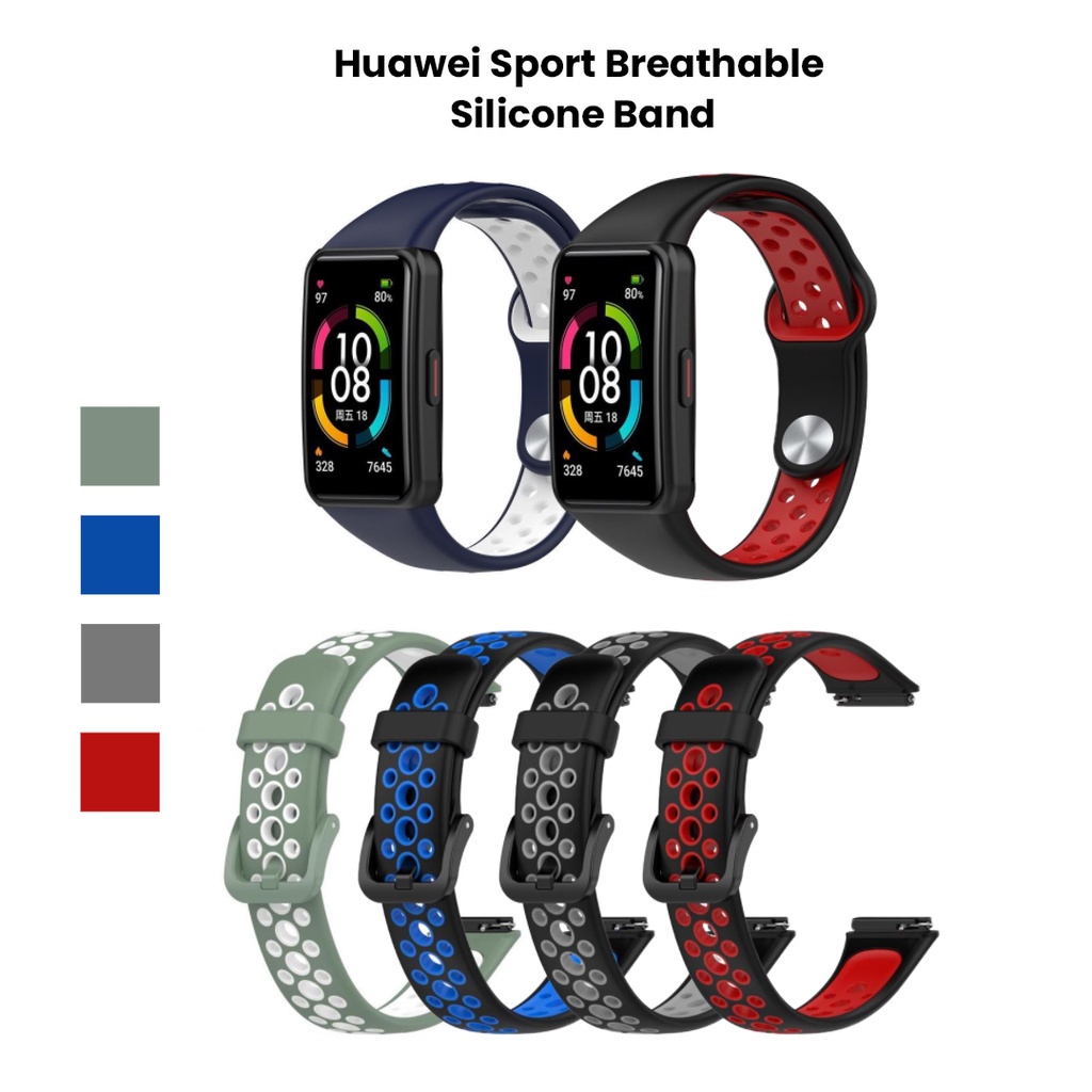 Huawei Sport Breathable Silicone Band Honor Band 6 Huawei Band 6 7 Soft Replacement Strap