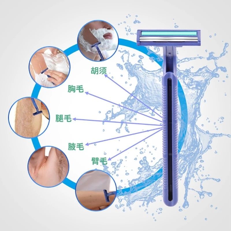 Alat Cukur Kumis Jenggot 2 Mata Pisau Razor Double Blade Cukuran Bulu Jenggot Ketiak Serbaguna