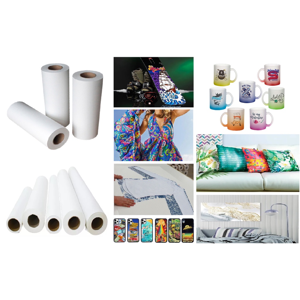 

Kertas Sublimasi Mesin Digital Printing Gramasi 90g Ukuran 1.42m x 100m