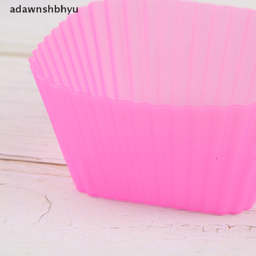 Adawnshbhyu 10Pcs Bentuk Persegi Silikon Cup Cake Alat Bakeware Cetakan Kue Aksesoris ID