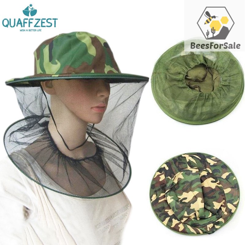 1pcs Garden Beekeeping Hat Camouflage Nets for Mosquito Net Hat Outdoor Mosquito Cap Bug Insect Fishing Hat Mesh Face Protector