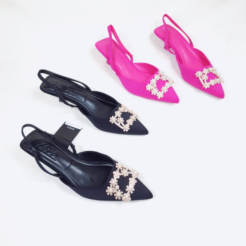 ZR Shimmery Slingback with kitten heels 2393-2