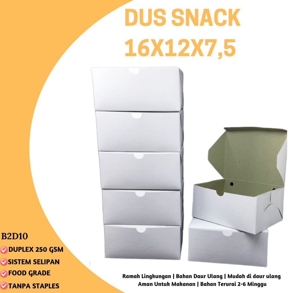 Box Snack Dus Kue Snack Box 16x12 (B2D10-Non Laminasi)