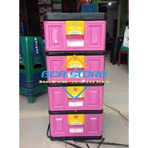 Lemari Plastik Laci Napolly 4 susun Lemari 4 Laci Napolly paling dicari