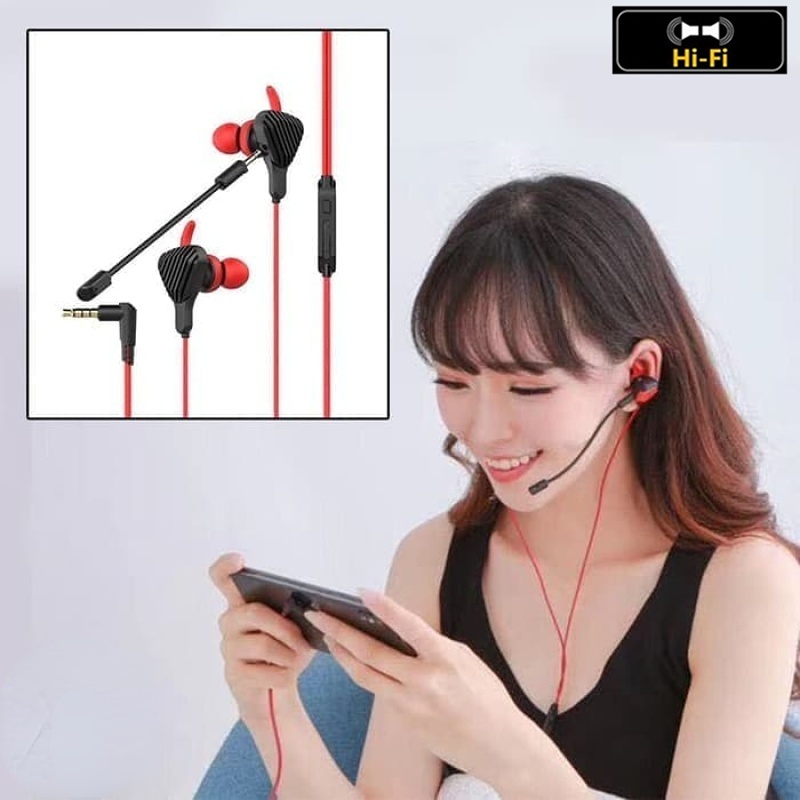 Somedayy Earphone Gaming In Ear Gaming - Headset Mic Gaming / headset gaming - earphone gaming - henset gaming - Headphone Gaming Murah - Earphone Gaming Murah - Headphone Gaming untuk HP PUBG PS4 CSGO Casque Game