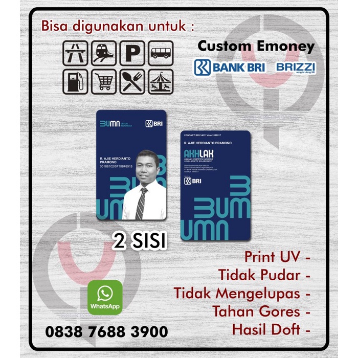 

TERLENGKAP Kartu Brizzi BRI, Custom Cetak 2 Sisi Code 3489
