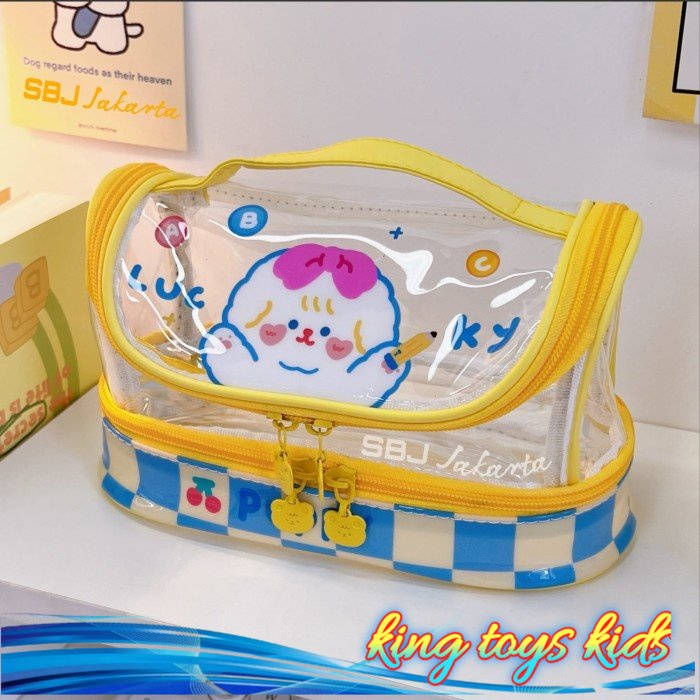 

TERBARU / Tempat pensil anak perempuan cewek / Pencil case besar waterproof lucu - Kuning