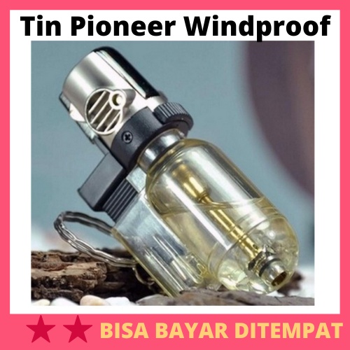 Tin Pioneer Windproof Powerful Micro Gas Torch Flame / Mancis Korek Api Pematik Biru Gas Bara Las Bi
