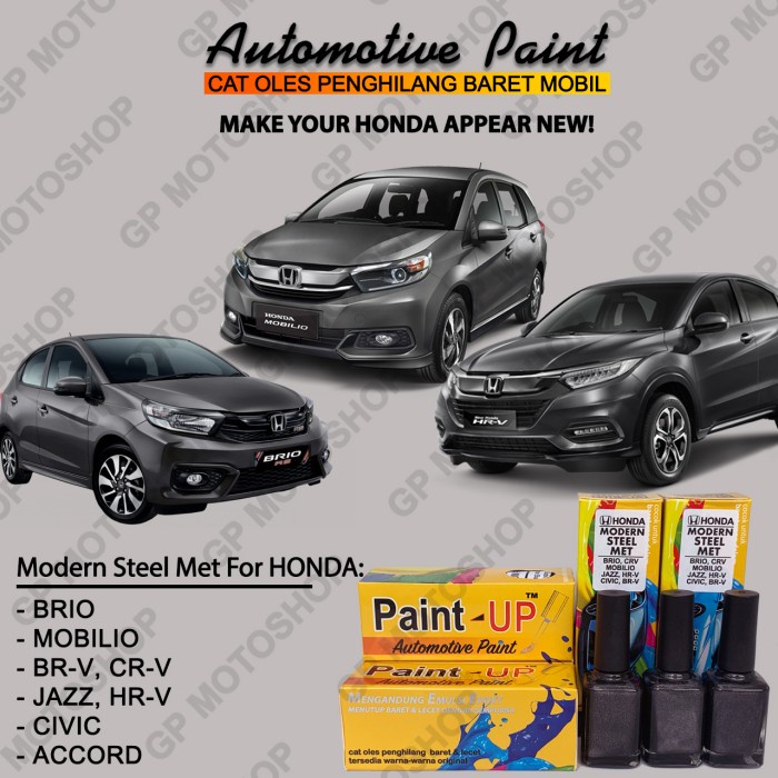 HONDA MODERN STEEL MET CAT OLES PENGHILANG BARET MOBIL ABU-ABU METALIK EKSLUSIF