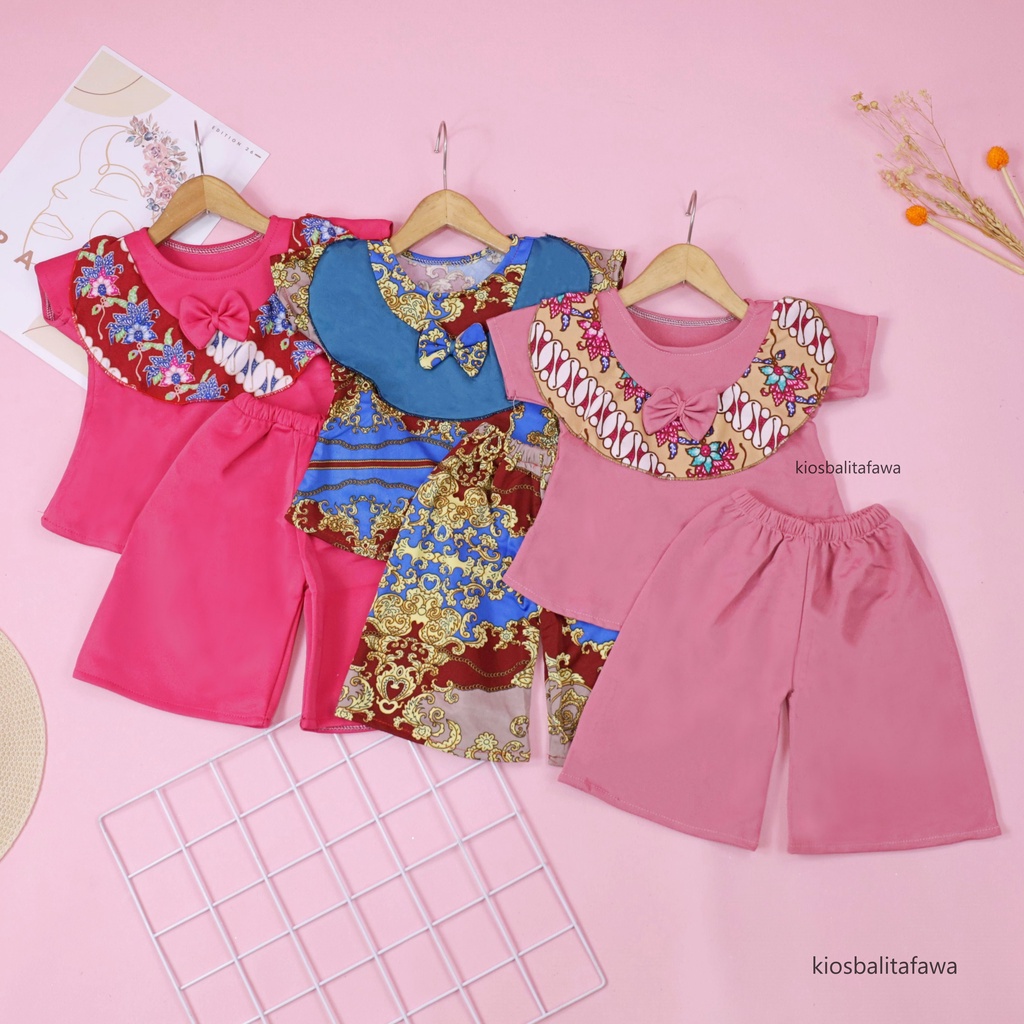 [MOTIF] Set Kylie Anak uk 1-4 Tahun / Setelan Atasan Bawahan Kulot Perempuan Baju Perempuan Import