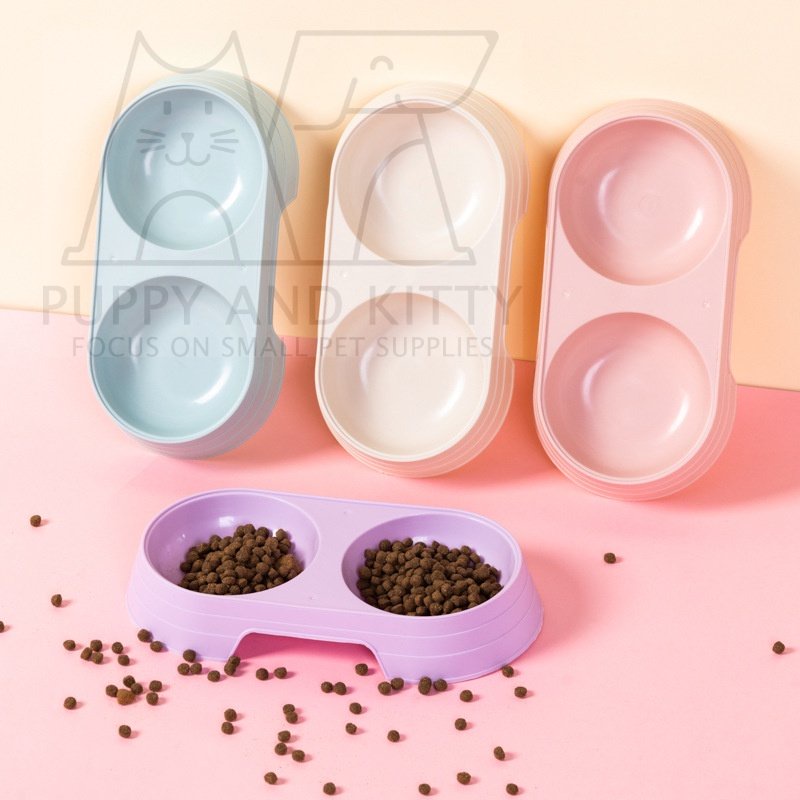 Mangkuk Kucing Tempat Makan Minum Kucing Tempat Piring Pakan Minum Makan Kucing Anjing Kelinci Anti Slip Pet Feeder Mangkuk hewan peliharaan