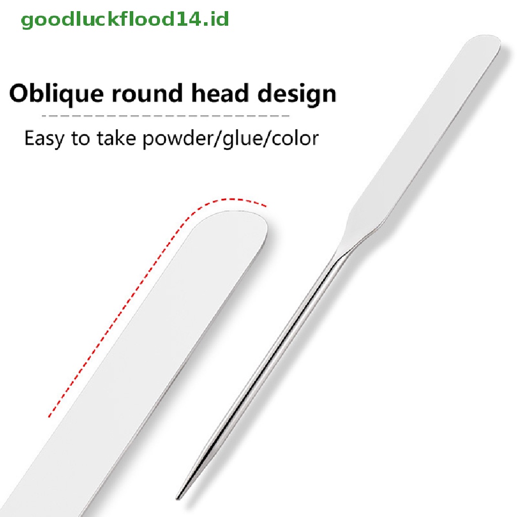 [GOOGFOUR] 1pcs Stainless Steel Dual Head Makeup Toner Spatula Mixing Stick Foundation [TOP]