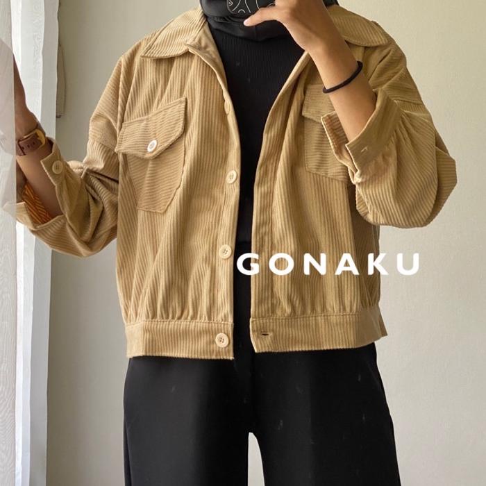 [𝗚𝗼𝗻𝗮𝗸𝘂] Rumi Corduroy Jacket | Jaket Wanita | Outer Corduroy | Atasan Wanita | Jaket Oversized