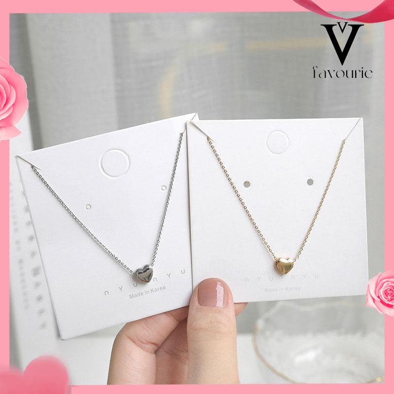 CODKalung Mini Love Glossy Stereo Liontin Rantai Klavikula Wanita-FA