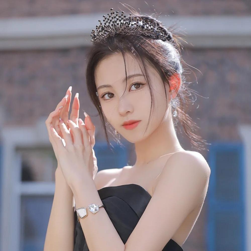 Agustinina Mahkota Kristal Peri Mengkilap Pernikahan Putri Temperamen Baroque Berlian Imitasi Tiara