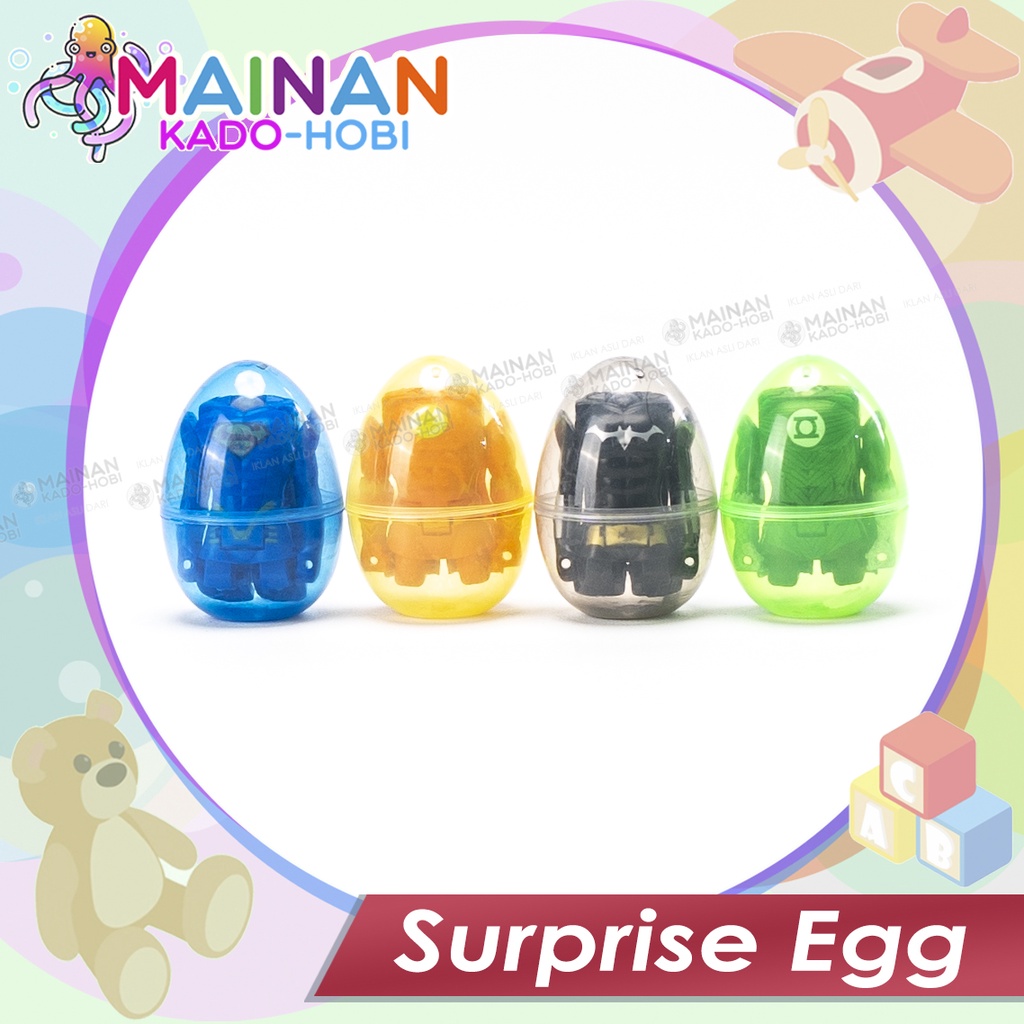 MAINAN ANAK SURPRISE EGG SUPERHERO SUPERMAN BATMAN JUSTICE LEAGUE