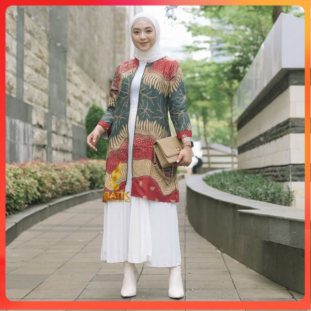 Batik Prabuseno - TOHPATI  Tunik Batik Wanita  Lengan Panjang