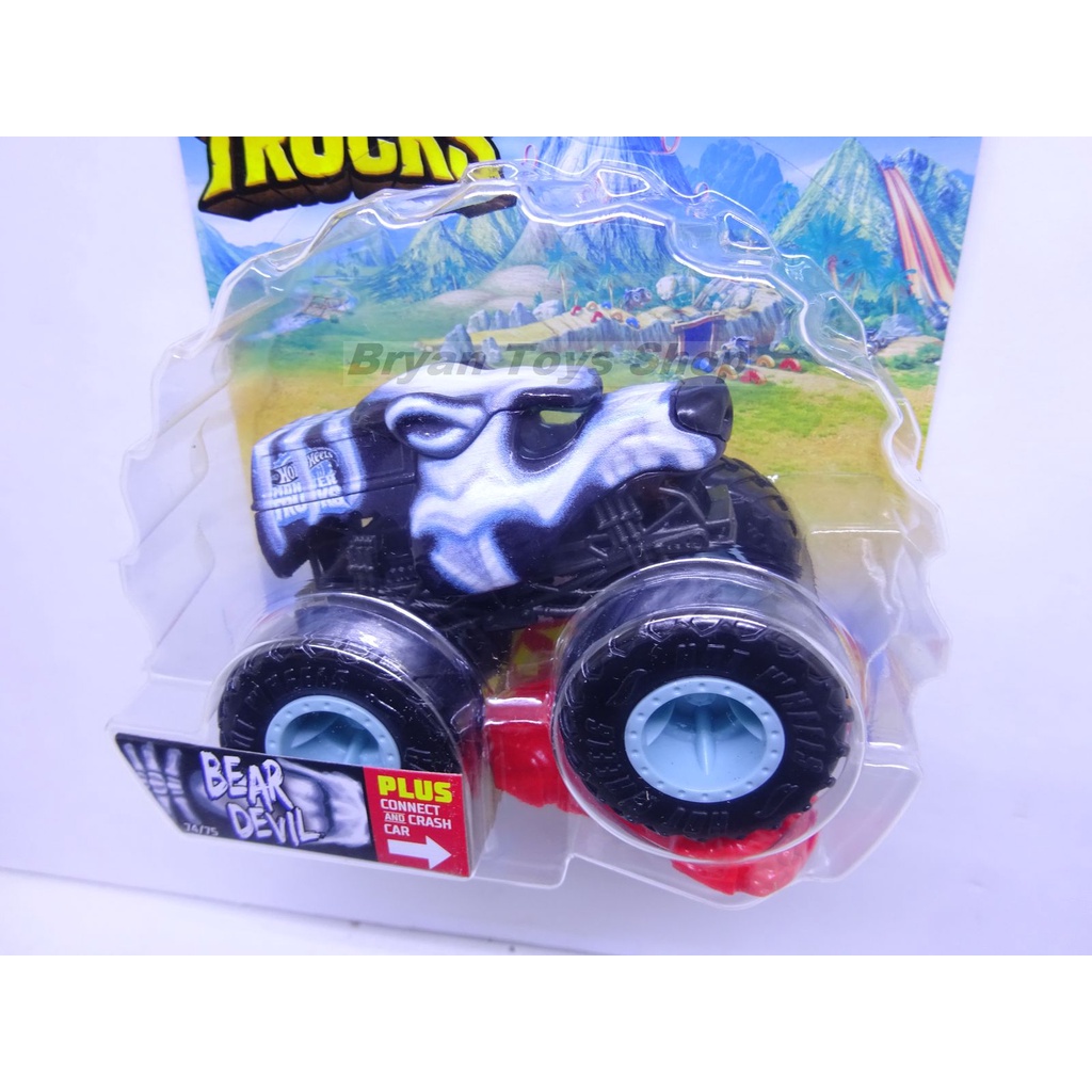 Hot Wheels Monster Trucks Bear Devil Hitam Biru