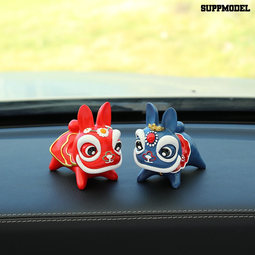 [Auto] Ornamen Kelinci Gaya Cina Menggemaskan Tahun Baru Maskot Bunny Patung Dashboard Boneka Dekorasi Rumah