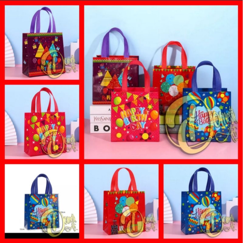 

TAS GOODIE BAG MOTIF HAPPY BIRTHDAY / Tas Snack Souvenir Ulang Tahun / Goodie Bag Tas Ulang Tahun