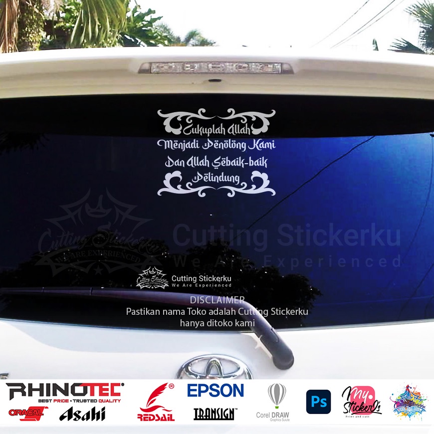 Cutting Stiker Allah Penolong Kami Variasi Motor Mobil Sticker Dakwah Edmus Timbul Keren Nyala Dasbor Spakbor Visor Body Kaca Helm Laptop Hologram Reflective Tahan Air Bodi Setiker Bodi Samping Scoopy Vario Beat Nmax Pcx Vespa Aesthetic Pickup Windshield