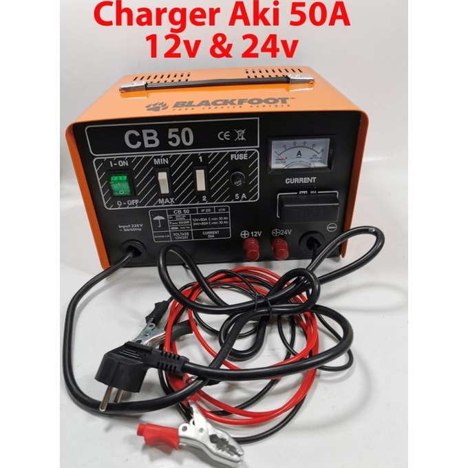 ORI BLACKFOOT Charger Baterai Aki TRUK Mobil Motor Cas Aki 50 A ricky87