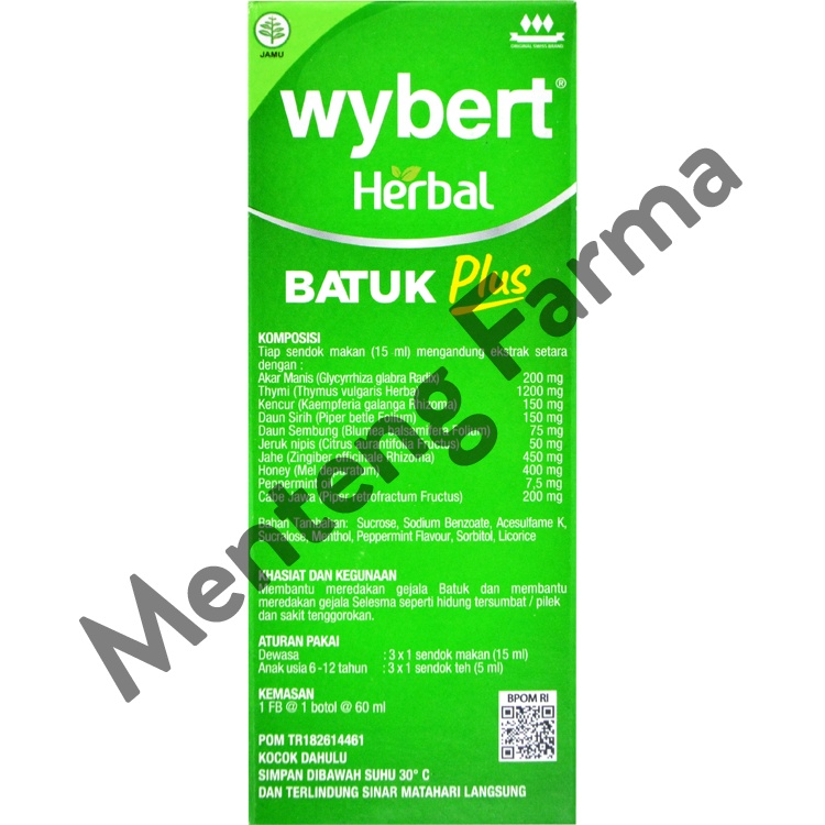 Wybert Herbal Batuk Plus Sirup 60 mL - Obat Batuk Herbal