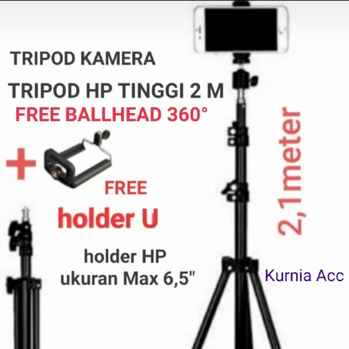 TRIPOD HP DAN KAMERA 2 METER / TRIPOD 2 METER / TRIPOD KAMERA + HOLDER