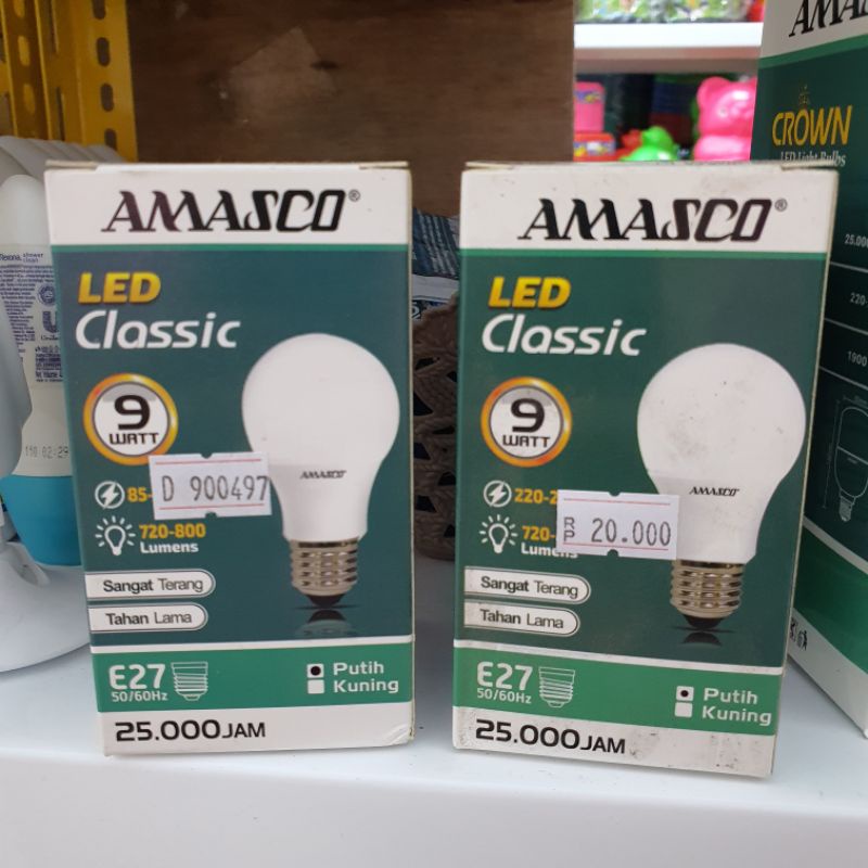 LAMPU LED 5/7/9/14/20 WATT PUTIH AMASCO GARANSI 2 TAHUN ASLI PRODUK INDONESIA