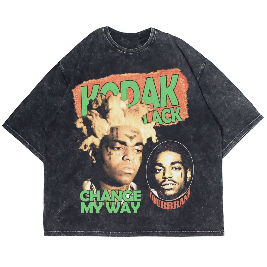 Patternmerch "Kodak Black Change my way" Oversize T-shirt | washed tee | kaos vintage